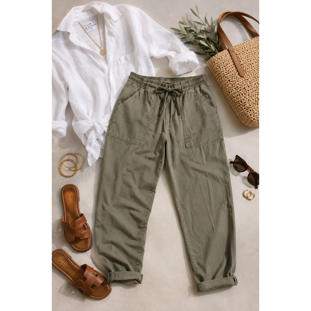 Orvis Tencel Lyocell Travel Pants Olive Utility Quiet Luxury Joggers M